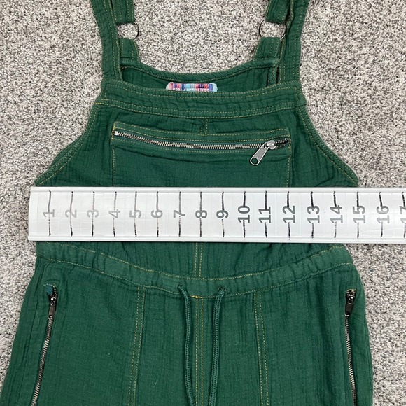Urban Outfitters Jumpsuit Womens XS Green Gauze Wide Leg Overalls relaxed Boho - Picture 6 of 10